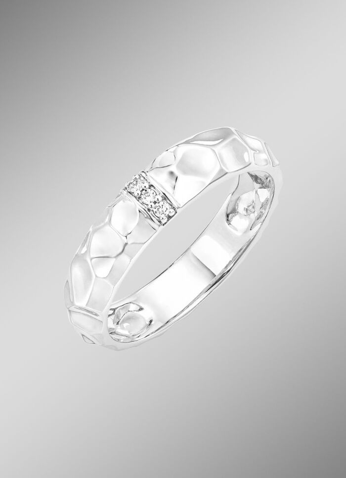 Interessanter Damenring mit Zirkonia 