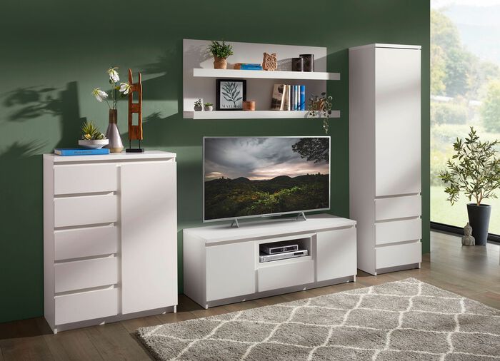 Wohnwand, 4-teilig in modernem Design 