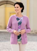 Strickjacke mit feinen Strukturstreifen 