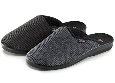 Zweierpack, klassische Herren-Hausschuhe, Weite H, aus Textil 