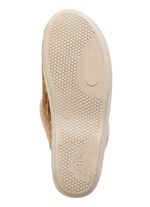 Laurina Pantoffel aus changierendem Cord-Material mit Filzbesatz 