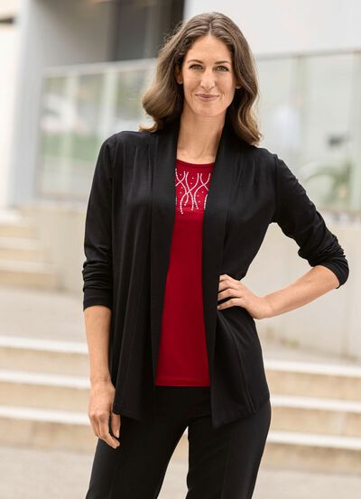 Shirtjacke in verschlussloser Form 