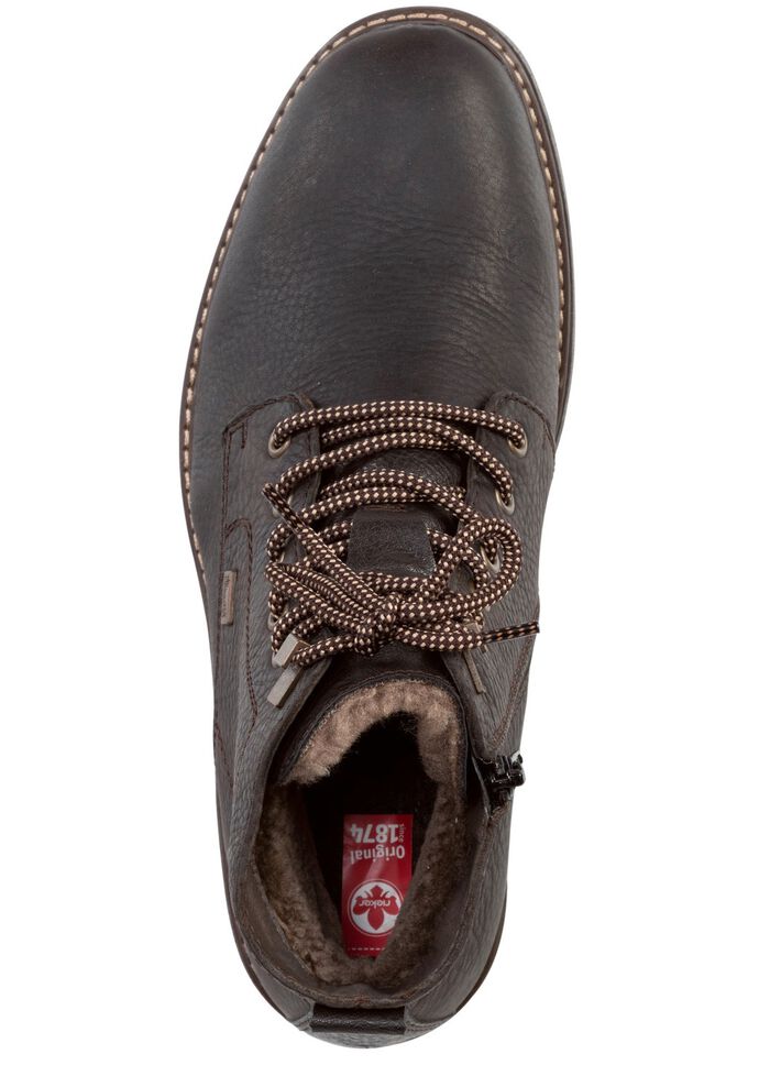 Rieker Schn&uuml;r-Boot mit Warmfutter aus Lammfell und Pl&uuml;schmaterial 