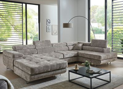 Wohnlandschaft mit Bettfunktion und Bettkasten 