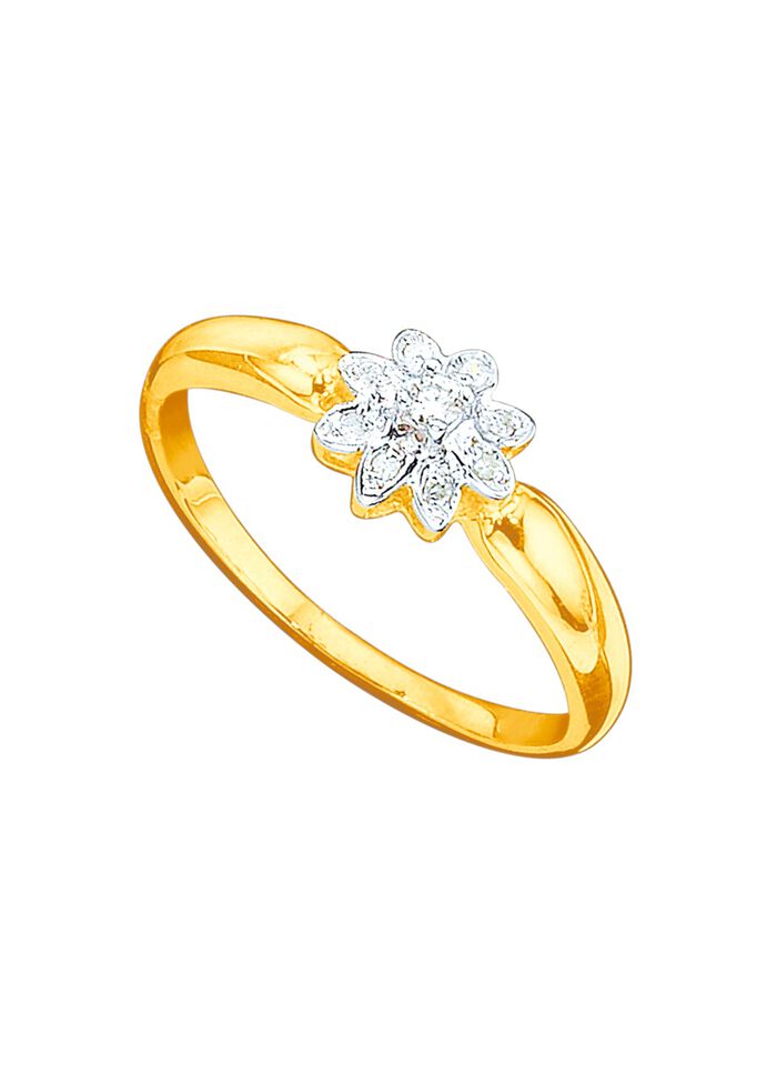 Damenring mit Brillant und Diamanten 