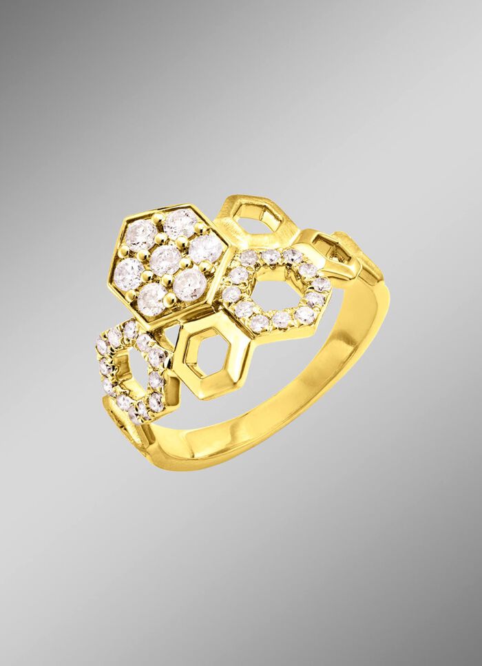 Bildsch&ouml;ner Damenring mit Brillanten 