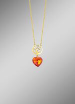 Halskette mit echt Bernstein und synth. Zirkonia 