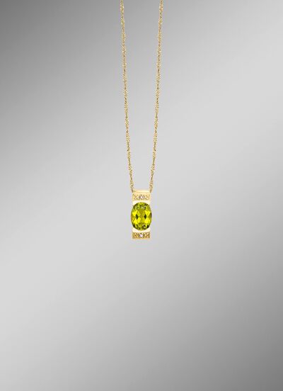 Strahlende Nat&uuml;rlichkeit &ndash; Anh&auml;nger mit Peridot und Diamanten 