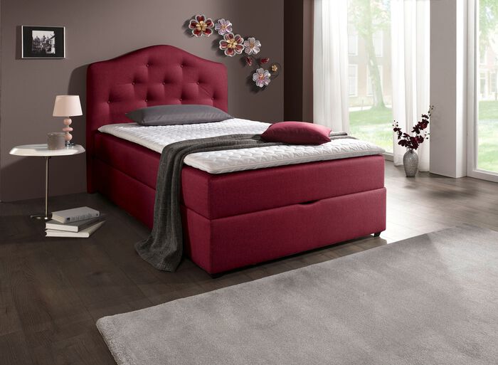 Boxspringbett mit Bettkasten und Topper 