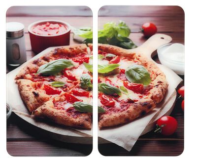 Herdabdeckplatten aus Glas, 2er-Set 