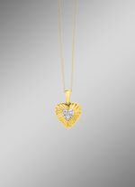 Herz-Anh&auml;nger in Bicolor mit 3 Brillanten 