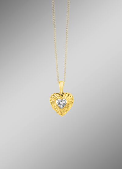 Herz-Anh&auml;nger in Bicolor mit 3 Brillanten 