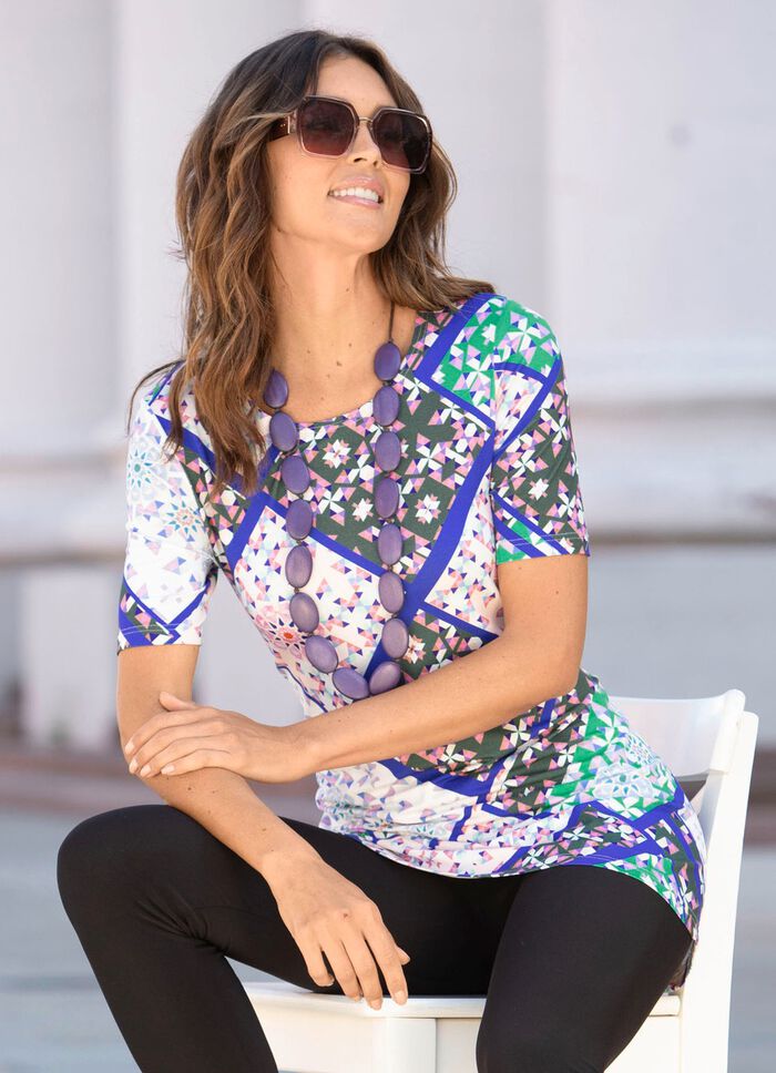 Longshirt mit Rundhalsausschnitt 