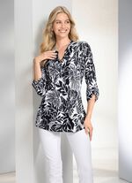 Shirt-Tunika mit Stehkragen 