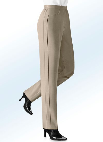 Hose mit kontrasfarbener Zierpaspel 