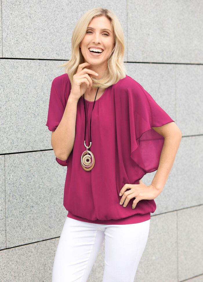 Poncho-Tunika mit eingearbeitetem Top 