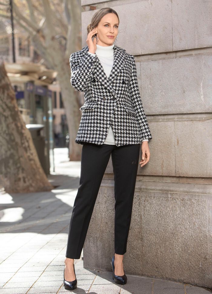 Blazer mit Hahnentritt-Dessin 