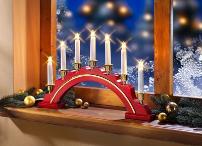 Lichterbogen aus Holz, 7-flammig 