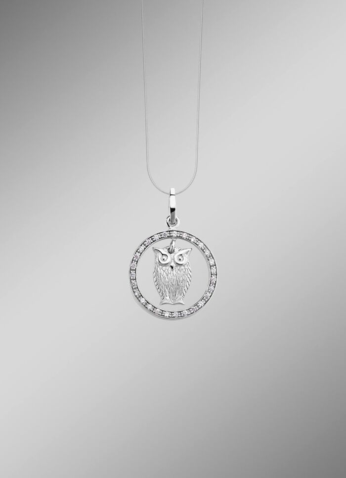 Toller Eulen-Anh&auml;nger mit synth. Zirkonia 