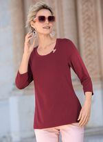 Shirt mit Zierring am Halsausschnitt in 2 Farben 