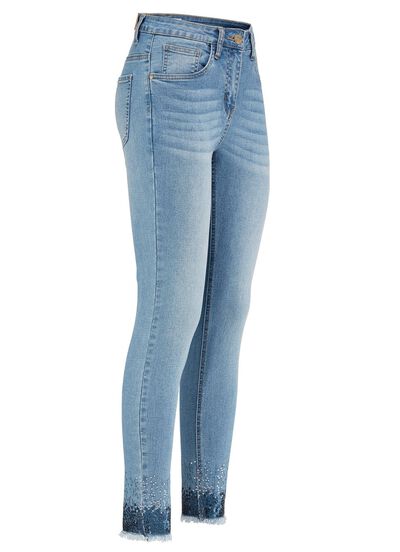 Edel-Jeans mit Fransensaum 