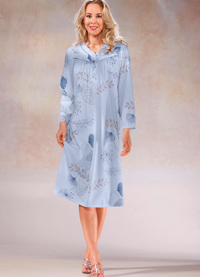 Zweierpack Nachthemden, 3/4 -langen &Auml;rmeln mit Knopfleiste 