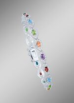 Armband mit echt Granat, Blautopas, Citrin, Amethyst und Peridot 