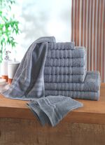 Frottier-Set, 10-teilig, mit Bord&uuml;re und Kordelaufh&auml;nger 