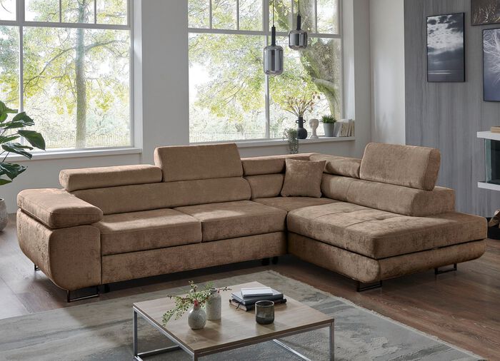 Polsterecke mit Bettfunktion und Bettkasten 