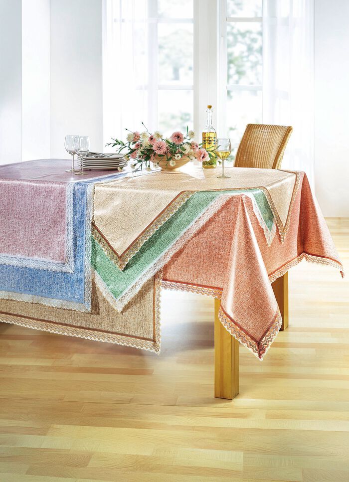 Wachstuch-Tischdecken mit H&auml;kelborte 