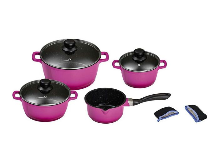 "KING" 9-teiliges Aluguss-Kochtopf-Set mit FUSION&reg; keramischer Antihaftbeschichtung 