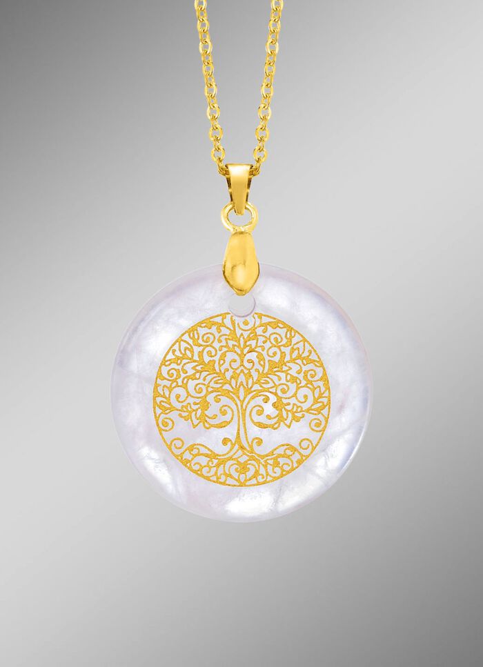 Lebensbaum-Anh&auml;nger mit Bergkristall 