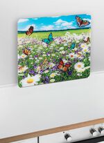 Wandblende aus Glas mit Sommerwiesen-Motiv 