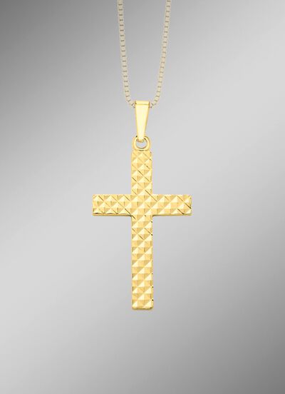 Kreuz-Anh&auml;nger mit Diamantmuster 