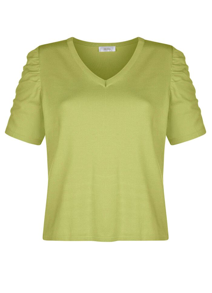 Pulli mit Raffung an den &Auml;rmeln 