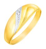 Eleganter Damenring in Bicolor mit Diamant 