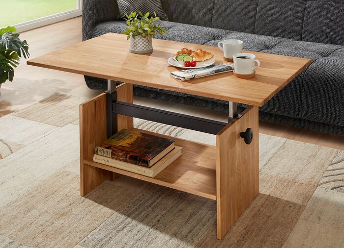 Couchtisch aus massivem, ge&ouml;ltem Eichenholz 