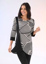 Longshirt mit Zierkn&ouml;pfen im rechten Vorderteil 