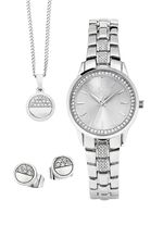 Silberfarbenes Damenuhrset 3-tlg. 