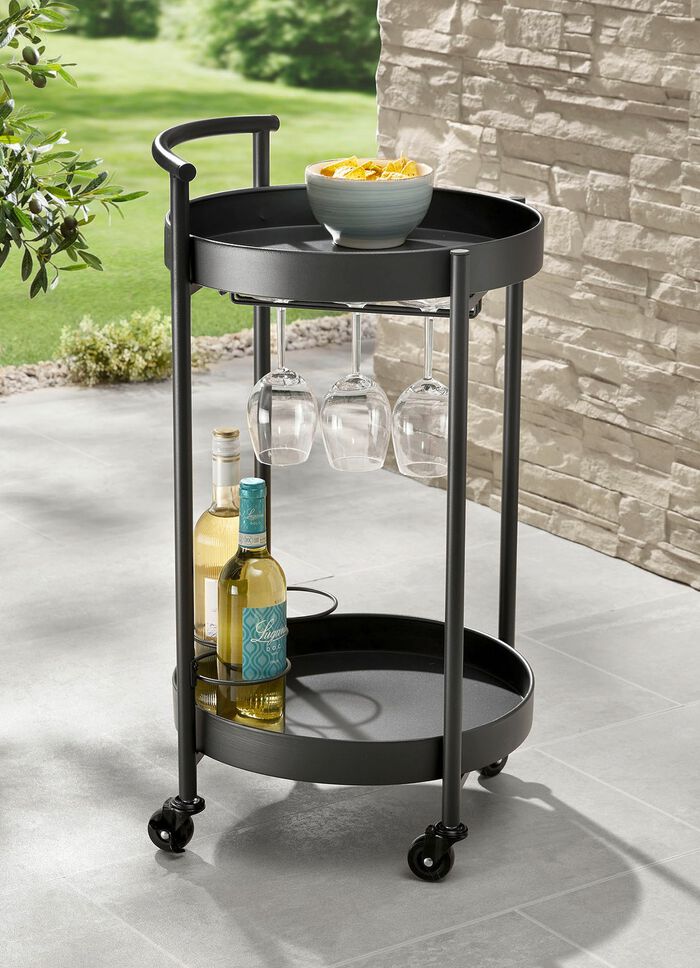 Servierwagen Calla aus pulverbeschichtetem Eisen 