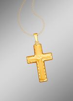 Mattierter und diamantierter Kreuz-Anh&auml;nger 