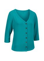 Laurina Shirtjacke mit durchgehender Knopfleiste 
