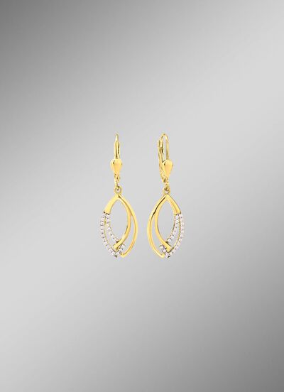 Interessante Ohrringe mit synth. Zirkonia 