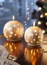 LED-Kerzen mit Sternen-Motiv, 2er-Set 