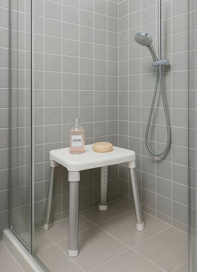 Dusch- und Badehocker mit extra gro&szlig;er Sitzfl&auml;che 