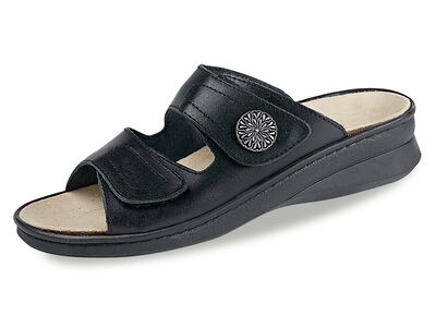 Bequeme Damen-Pantoletten, Weite F, mit herausnehmbarem Fu&szlig;bett 