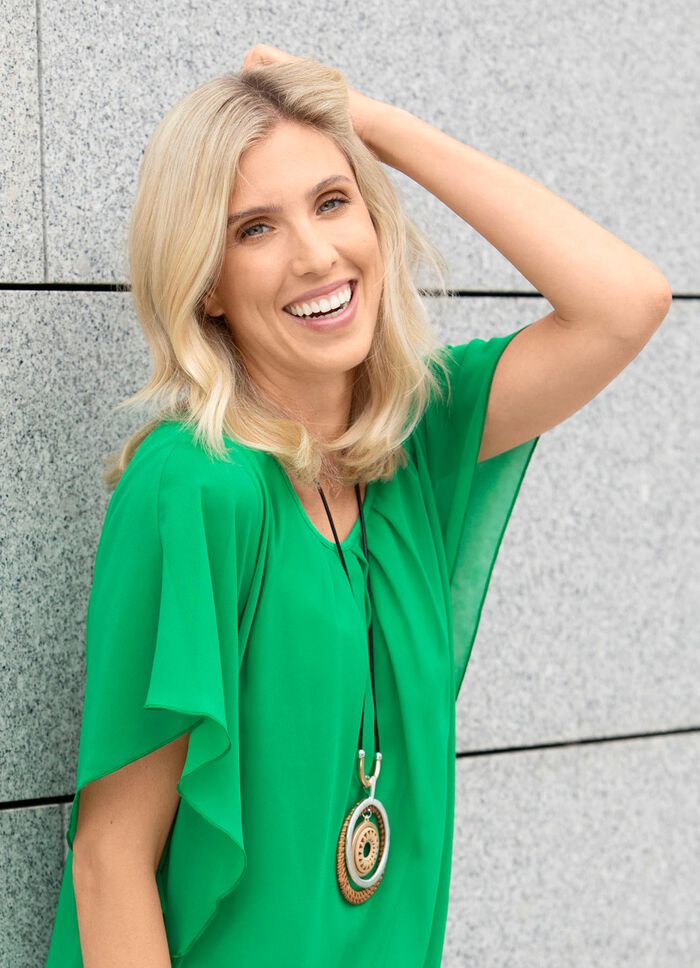 Herrliche Halskette aus interessantem Materialmix 