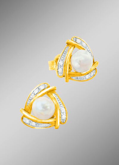 Originelle Ohrstecker mit S&uuml;&szlig;wasser-Zuchtperlen 