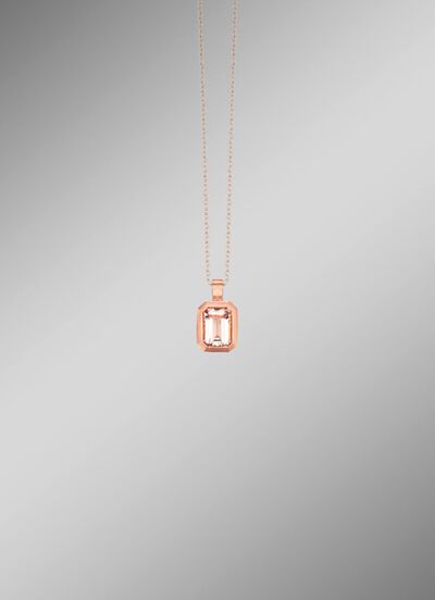 Mattierter Anh&auml;nger mit echt Morganit 