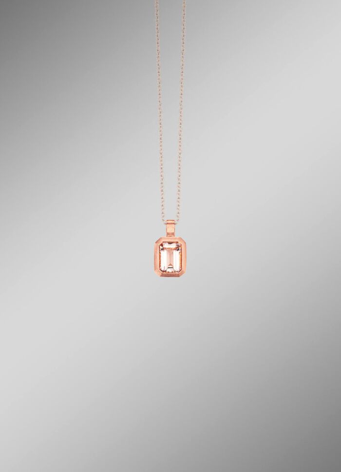 Mattierter Anh&auml;nger mit echt Morganit 